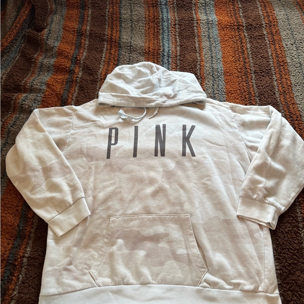 PINK Victoria's Secret Camo Tan/Gray Hoodie